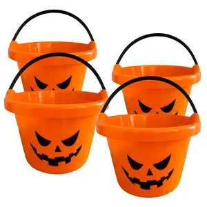 Halloween Trick Or Treat Pumpkin Bucket Jack O Lantern Candy Basket Halloween Party Supplies Pumpkin Pails With Handle