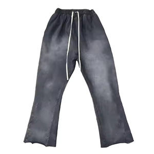 Pantalon de jogging évasé décontracté pour homme 2025, taille mi-haute, respirant, design empilé, délavage clair, haute qualité - Product Image 6