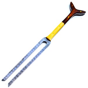 ชุดมีดสเต็กแบบใบมีดคงที่ทำจากเหล็กดามัสกัสญี่ปุ่น11 "ทำด้วยมือสำหรับการตั้งแคมป์กลางแจ้ง - Product Image 2