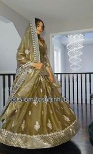 Indian Pakistani Eco-Friendly Jari Stone Embroidery Georgette Anarkali Suits Karachi Handmade <b>Women</b> Salwar Kameez Wedding Made - Product Image 2