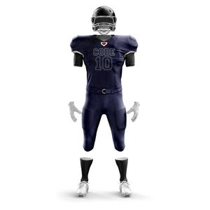 Maillot de football américain à manches courtes en polyester personnalisé 100% Ensemble de broderie par sublimation respirant de grande taille de dernière conception - Product Image 5