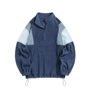 Sweat-shirt personnalisé pour homme, 100% coton, surdimensionné, à capuche, demi-zip, logo en chenille brodé, respirant, pour l'hiver - Product Image 6