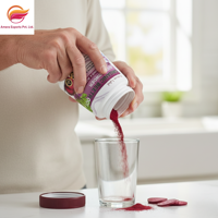 Poudre de betterave biologique de marque privée, superaliment riche en antioxydants pour le soutien de l'esprit et du corps