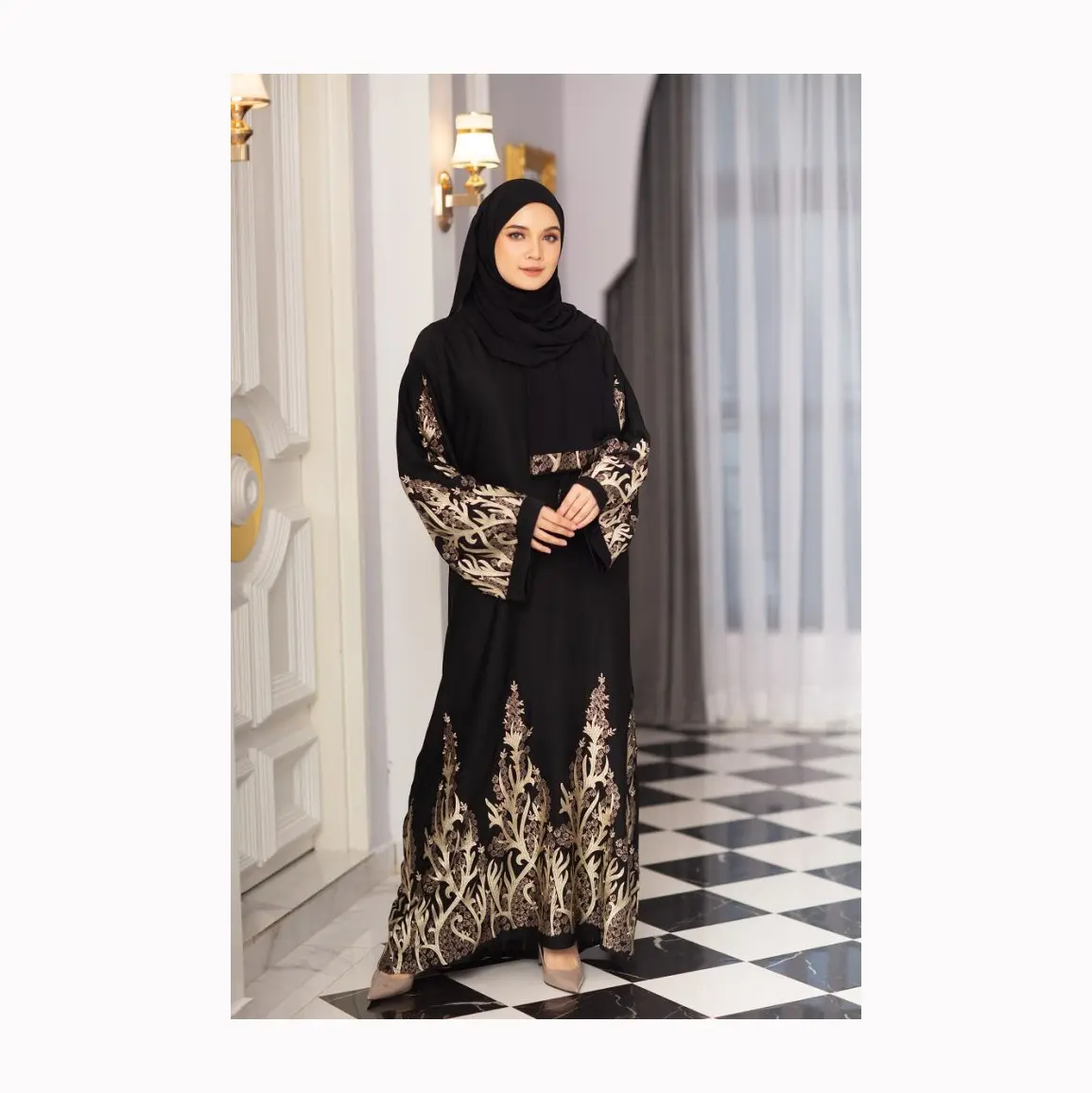 Nieuwste Ontwerp Hoge Kwaliteit Luxe Abaya Islamitische Kleding Moderne Vrouwen Abaya Jurk Voor Moslim