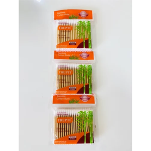 TRUPTI - Hisopos de Algodón Biodegradables y Reciclables de Madera, Palitos de Bambú Desechables, 100 Unidades para Uso Diario, Limpieza de Maquillaje, Belleza y Cuidado de los Oídos - Product Image 1