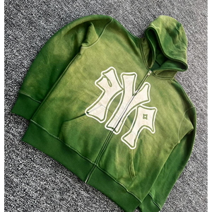 OEM Manufacturer Cotton French Terry Screen Printing Acid Wash Zipper Premium Quality Streetwear Flared Heavyweight Winter - Product Image 4