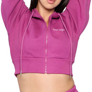 Conjunto de Sudadera Corta Informal de Invierno para Mujer de Alta Calidad, 100% Algodón, Felpa, Conjunto de 2 Piezas, Precio Razonable, Más Vendido 2026 - Product Image 5