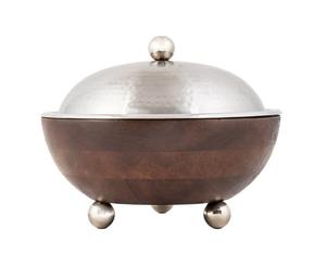 Olla caliente de metal de acero inoxidable redonda hecha a mano con tapa dorada de lujo para servir cazuela para material de vidrio de Ramadán - Product Image 6