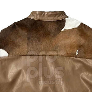 Chaqueta de Cuero Vacuno Vintage para Hombre, con Logotipo Frontal, Ecológica, Transpirable, de Secado Rápido, Elegante y Cómoda para Invierno - Product Image 3