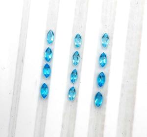 2x4มม. หินสวิสสีฟ้าโทแพซตัดเพื่อทำเครื่องประดับลูกปัดอัญมณีหลวมเหลี่ยมเพชรพลอย - Product Image 2