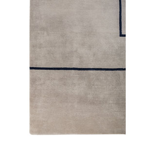 Alfombra de Lana Anudada a Mano Sthir, Gris y Negra, con Patrón Abstracto, Estilo Boho, para Dormitorio, Sala de Estar, AIWL-3010, Rectangular, para Pasillo o Habitación - Product Image 4