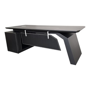 Escritorio Moderno en Forma de L de Melamina PITTSBURGH, Escritorio Negro para Oficina u Hogar, para Oficina de Director Ejecutivo o Dormitorio - Product Image 4