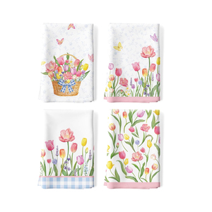 Vente en gros de matériel de nettoyage de cuisine en pur coton torchons à usage quotidien personnalisés avec logo personnalisé - Product Image 5