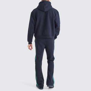 Chándal lavado con ácido personalizado para hombre, conjunto de pantalones de chándal acampanados crudos bordados desgastados, ropa de calle para uso en el gimnasio en invierno - Product Image 2