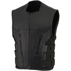 Chaleco de Motociclista de Moda 2026, de Lona y Cuero Genuino, Ajustado, Estilo Motero, para Invierno, para Hombre y Mujer, de Secado Rápido y Transpirable - Product Image 4