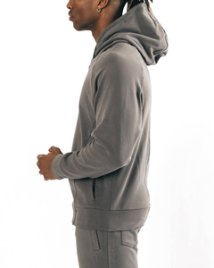Sweat-shirt à capuche épais pour homme, personnalisé avec logo brodé en 3D, en coton, pour l'hiver, couleur unie, écologique, vente en gros - Product Image 3