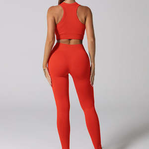 Ensembles de yoga respirants à séchage rapide, nouveau design élégant, décontractés, fitness, 2 pièces, Spandex/Polyester, écologiques, extensibles dans les quatre sens - Product Image 6