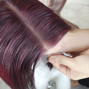 วิกผมบ็อบสั้นแบบมีลูกไม้ปิดตรงสีเบอร์กันดี99J เข้ม - Product Image 3