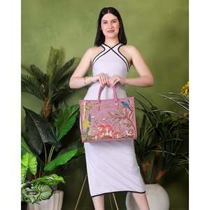 Bolso Tote Bohemio de Cuero Vegano para Novia, Gran Capacidad, Resistente al Agua, para Bordado con Hilo de Algodón, Gamuza y Terciopelo - Product Image 4