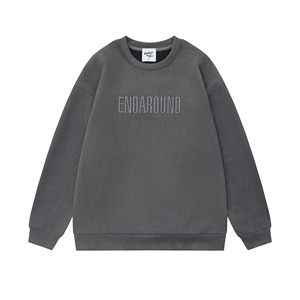 Pull-over avec logo personnalisé en relief 3D pour hommes, pull-over à col rond brodé à motif uni, pull-over brodé d'automne-hiver, tissu d'approvisionnement ODM - Product Image 1