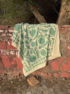 Large Handmade Suzani Quilt with Traditional Embroidery – Luxury Bohemian <b>Bed</b> <b>Cover</b>, Decorative Textile for Home Styling - Product Image 3