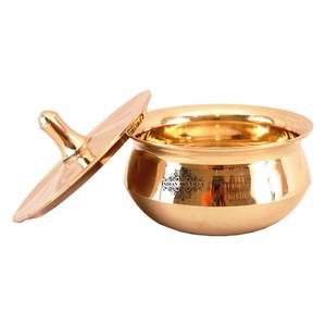 Ensemble de casseroles en bronze faites à la main, durables, avec couvercle, finition mate, pour servir les aliments, vaisselle artisanale - Product Image 6