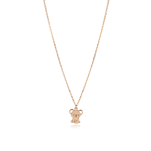 Collar con Dije de Koala Liso Cortado con Láser, Hecho a Mano en Turquía, Plata de Ley 925, Joyería para Compromiso, Boda y Fiesta - Product Image 6