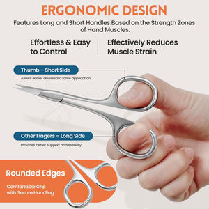 Ergonomically Designed Stainless Steel Toenail Cuticle <b>Scissor</b> <b>for</b> Comfortable and Accurate <b>Nail</b> Care and Grooming - Product Image 3
