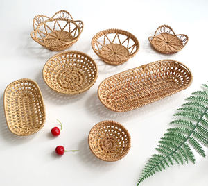 <b>Woven</b> <b>Storage</b> <b>Basket</b> Handmade Rattan Dim Sum Melon Seeds and Fruit <b>Basket</b> - Product Image 1