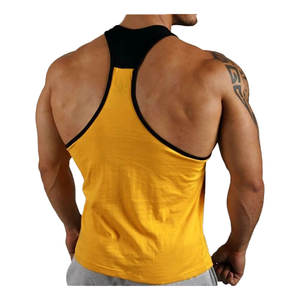 เสื้อกล้ามสตริงเกอร์ของผู้ชายที่มีการออกแบบเสื้อกล้ามสีทึบสำหรับยิมฟิตเนส - Product Image 6