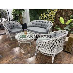 Juego de 2 muebles de jardín de ratán gris claro de Dubái - Product Image 2