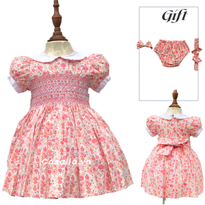 Robe rose mignonne pour bébé fille-Robe de princesse A-ligne de broderie-OEM-ODM - SM12062023 - Product Image 1