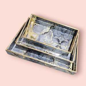 ชุดถาดไม้อาร์ตเดคโคสุดหรูชุดเสิร์ฟชากาแฟพิมพ์ลายเคลือบเงาทองคำเปลวเป็นมิตรกับสิ่งแวดล้อม - Product Image 6