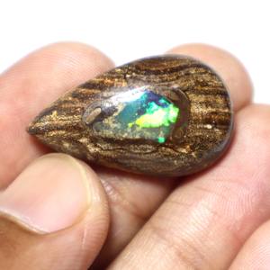 Opale de Boulder Naturelle d'Australie, Cabochon Taillé en Poire, Pierre Précieuse Non Montée de Haute Qualité pour la Fabrication de Bijoux - Product Image 4