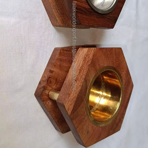 Antique Pine Pyramid Incense Burner Handmade Wooden Mabkhara <b>Bakhoor</b> Stove Censer Arabic <b>Oud</b> Aromatherapy Box Religious Use FWE - Product Image 1