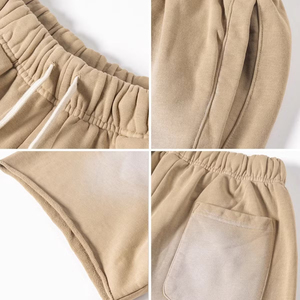 กางเกงขาสั้นผู้ชายทรงลำลองผ้าวอร์สเต็ดย้อมสีแบบวินเทจ ระบายอากาศได้ดี แห้งเร็ว เป็นมิตรกับสิ่งแวดล้อม มีเชือกผูกเอว สีซีดจางแบบซันเฟด เหมาะสำหรับฤดูร้อน ไซส์พลัส - Product Image 5