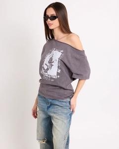 T-shirt pour femme à col rond, manches courtes, coupe ample, streetwear, avec imprimé graphique, détails écologiques, été, personnalisé - Product Image 3