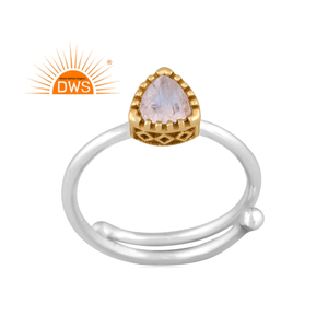 Latest Handmade Design Fine Sterling Silver Natural Rainbow <b>Moonstone</b> Gemstone Adjustable Ring Jewelry For Women Gift For Her - Product Image 1