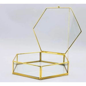 Vintage Rectangular Gold Glass Jewelry Box Home Decor Clear Vanity Organizer <b>Perfume</b> Box With Lid Birthday Gift <b>For</b> <b>Girls</b> Women - Product Image 5