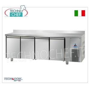 TECNODOM Table de congélation commerciale 4 portes GN 1/1 avec pare-éclaboussures, température -18/-22°C - Product Image 1