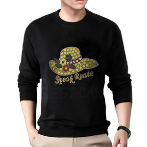 Sweat-shirt avec strass pour hommes de grande taille et de couleur contrastée Vêtements pour hommes Sweat-shirt avec strass Pull-over pour hommes Sweatshirts - Product Image 5