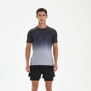 Camiseta Deportiva Ligera, Transpirable y de Secado Rápido, Personalizada, para Correr, de Seda/Algodón, Corte Regular, con Degradado, para Hombre - Product Image 6