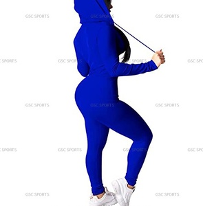 Women 2 Piece Outfits Hoodie Long Sleeve Zip up Jackets and Long <b>Pants</b> Tracksuit Sets High Quality Track Suit with Customization - Product Image 4