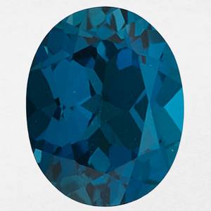 Topacio Azul de Londres Natural de Alta Calidad, Corte Ovalado, Facetado, Calibrado, Efecto Ojo de Gato, Certificado por Terceros, Bajo Precio - Product Image 1