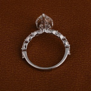 Bague de fiançailles solitaire en moissanite diamant argent 925 certifiée IGI, forme poire, VVS, bijoux créés en laboratoire pour femmes, cadeau - Product Image 3