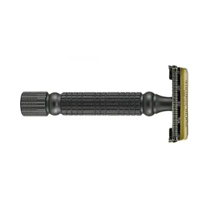 Manche 5 Couches Balde Ciseaux de Rasage Droit Outils pour Hommes Rasoir à Barbe Titan Sécurité Métal Hommes Rasage Humide 5 Lames Un Aluminium - Product Image 2