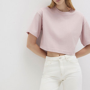 Camiseta corta de alta calidad con logotipo personalizado para mujer, ropa informal, Camiseta corta ajustada de manga corta para mujer - Product Image 1