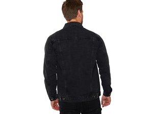 Nouvelle arrivée Veste en jean d'hiver pour hommes Style classique ajusté Tissu confortable Imperméable Respirant Logo frontal Teint uni - Product Image 3