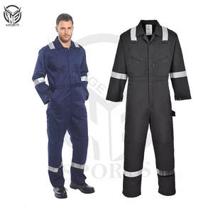 Vente en gros directement de l'usine Combinaison de travail en polyester imperméable résistant aux flammes OEM ODM avec rayures réfléchissantes - Product Image 4
