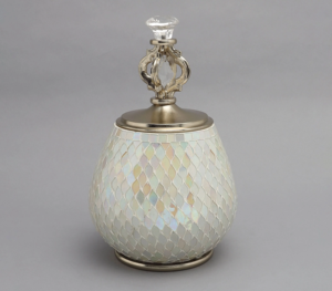 ชุดโถประดับดอกไม้สุดหรูที่เก็บของตกแต่งบ้านหรูหราทำจากโลหะและแก้วรูปดอกไม้สีทอง - Product Image 5